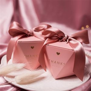 Papel de regalo Cajas de dulces rosadas creativas Favores de boda y caja de regalos Suministros para fiestas Papel para baby shower Cajas de chocolate Paquete 