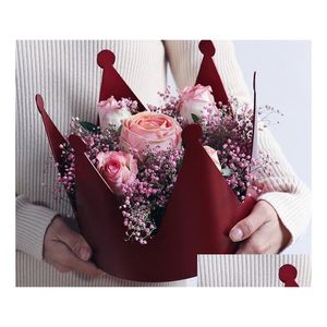 Cadeau cadeau Creative Queen Couronne étanche Saint Valentin Rose Boîte Bouquet Boquet Titulaire Anniversaire Art Drop Livraison Maison Jardin Festif Dhcvq