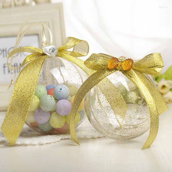 Emballage cadeau créatif boule en plastique ronde boîte à bonbons PS matériel arc mariage compagnon emballage de fête