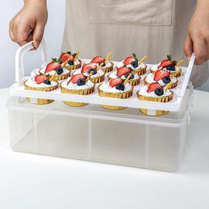 Emballage cadeau tasse gâteau boîte d'emballage main snack dessert cupcake transporteur ménage commercial transparent emballage de stockage en plastique