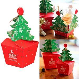 Geschenkwikkeling Cupcakes Dessert Cookies Bells Golden Cord Candy Box House Shape Packaging Kerstmis Kerstmis