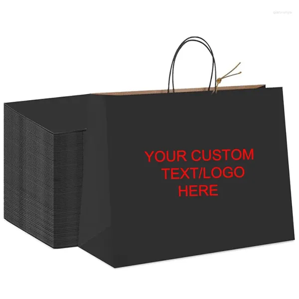 Enveloppe cadeau Custom Logo Black Grand sacs 16x6x12 25PC