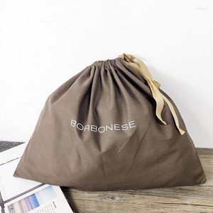 Papel de regalo con logotipo personalizado, bolsa con cordón de algodón de alta calidad, joyería, ropa cosmética, bolsa de embalaje, zapatos, sombrero, bolsa de almacenamiento, venta al por mayor, 20p