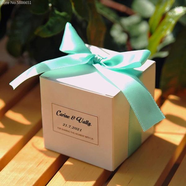 Enveloppe cadeau logo personnalisé blanc merci mariage baby shower biscuits biscuits invités de fête d'événement favorite les boîtes d'emballage