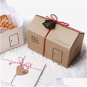 Cadeau -wrap schattige doos nougat koekjesboxen snoep cake bakpapier doos voor verjaardagsfeestje huis vorm ct0190 drop levering home g dhyk9