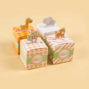 Enveloppe cadeau mignon dessin animé animal bonbon boîte jungle anniversaire de fête d'anniversaire de fête garçon safari thème baby shower favori