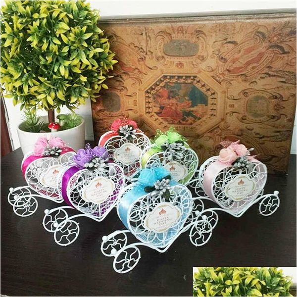 Cadeau cadeau mignon belle carrosse de cendrillon bonbons boîtes de chocolat fête d'anniversaire faveur décoration coeur forme faveur lz0476 drop livrer dhytj