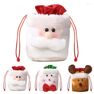 Geschenkwikkeling Leuke kerstman Sneeuwman Elk Drawstring Tas Kerst Candy Bags Party Favor Birthday Present Festival Geschenken voor kinderen