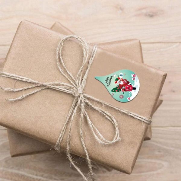 Envoltura de regalo Linda autoadhesiva Impresión fina Bolsa de dulces de Navidad Etiqueta de sobre Etiqueta adhesiva de Navidad