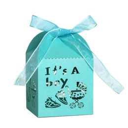 Cadeauverpakking Schattige kleine snoepjes Snackverpakkingen It's A Boy Blauwe geschenkdoos met lint voor babyshower Doop Verjaardagsfeestje Inpakbenodigdheden 231025