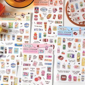 Cadeau Wrap Mignon Snack Food Autocollant Scrapbooking Matériel Junk Journal Fournitures Kawaii Journal Déco Autocollants Cahier DIY Décoration CraftGift G