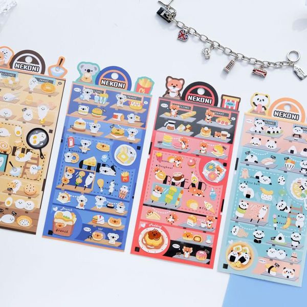 Envoltura de regalo Pegatinas lindas para niños Suministros de álbumes de recortes Oso panda Kawaii Etiqueta Junk Journal Diario Planificador Decoración DIY Artesanía Papelería Regalo