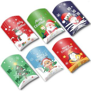 Enveloppe cadeau DC002 12pcs Christmas Kraft Paper Box Oreiller Candy Candy Merry Faven Boxes for Kids Happy Year NAVIDAD
