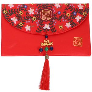 Geschenkverpakking Versieren Geld Envelop Chinees Pakket Bruiloft Gelukkig Woord Hong Bao Rode Enveloppen Stof Feestartikelen