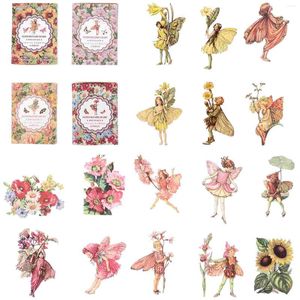 Cadeauverpakking Decoratieve handboekstickers Memo Decal Journal Ansichtkaart voor Journaling Scrapbooking Bruiloft Papier Fairy Flower Labels