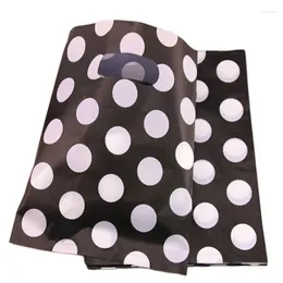 Gift Wrap Design Wholesale 100pcs / Lot 20 25cm Black Fashion Polka Dot Packing Plastic Shoping Sacs