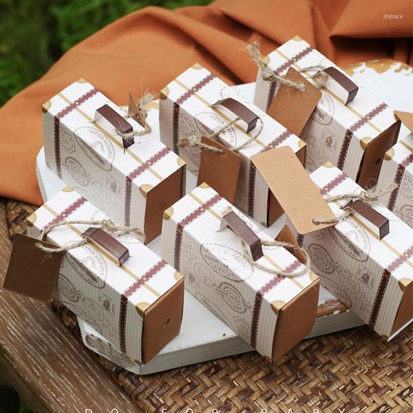 Emballage cadeau Destination faveurs de mariage en vrac pour invité voyage thème costume étui Bonbonnière avec bricolage étiquette nuptiale douche fête bonbons sacs