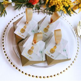 Emballage cadeau diamant ananas marbre forme boîte à bonbons faveurs de mariage et cadeaux fournitures de fête bébé douche papier boîtes à chocolat