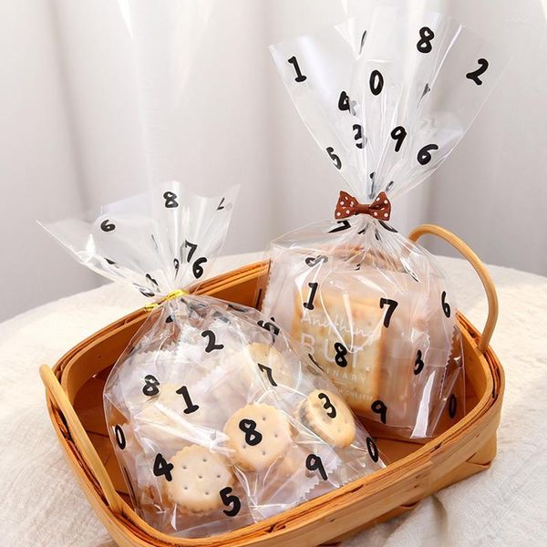 Emballage cadeau Modèle numérique Sac de Noël Cookie Sacs de bonbons en plastique Lollypop Pain Emballage Party Décoration de mariage Boîte de chocolat