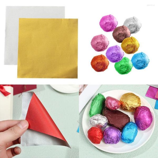 Papel de regalo DIY Candy Tin Food Wedding Party Supplies Decoración de color Chocolate Papel de aluminio Paquete de papel de regalo