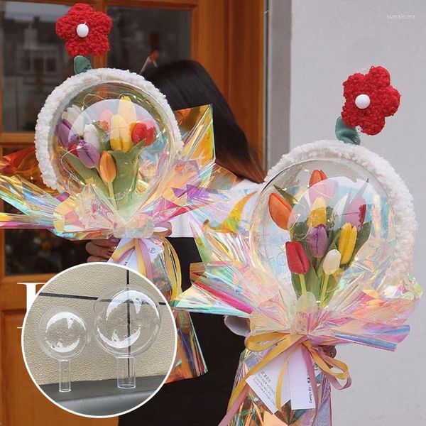 Emballage cadeau bricolage fleurs emballage boîte Transparent acrylique fleur emballage sac de mariage créatif pour Bouquets saint valentin cadeaux