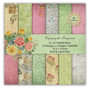 Kit de scrapbooking de bricolage cadeau 6 pouces de printemps roses PAD PAPERS PAPERS Scrapbook décoratif 24sheet Ensemble de papier Crafet imprimé