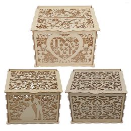 Enveloppe cadeau bricolage en bois coloriage arbitraire bonne décoration de mariage creux texture exquise multifonctionnelle pour la fête de don