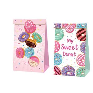 Emballage cadeau Donuts Dessert Party Candy Bag Gâteau d'anniversaire Huile de cuisson Brown Paper Bag22X12X8Cm Drop Delivery Otwqc