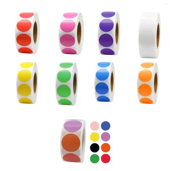 Emballage cadeau Dophe 500 pièces/rouleau étiquette chroma Code couleur étiquettes à points autocollants coloré rond à gratter autocollant bricolage mignon à la main