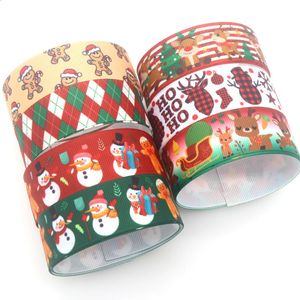 Envoltura de regalo Duwes 50 yardas Navidad Impreso Grosgrain Cinta Accesorio Hairbow Headwear Decoración DIY Venta al por mayor OEM D1660 231109