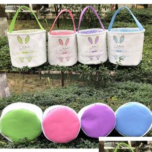 Envoltura de regalo Canasta de Pascua Lona Cestas de conejo Orejas de conejo Cubos Cubo de cola Últimos huevos Bolsa de caza 4 colores Entrega de la gota Hogar Jardín F Dhv7X