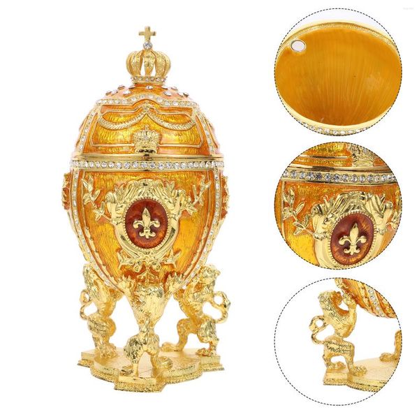 Emballage cadeau Oeufs de Pâques Boîtes à bagues Décor de mariage vintage Bibelot Bijoux Charnière Fabergé Émail Fiançailles