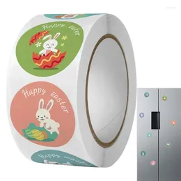 Geschenkwikkel Easter Roll -stickers Round Rabbits Decoratiesticker voor afdichtingskleurig label Party