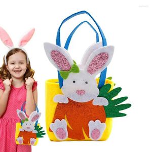 Emballage cadeau Sac fourre-tout de Pâques Mignon Oeuf Carotte Feutre Sacs de friandises Panier de chasse décoratif pour enfants Fun Party Favor