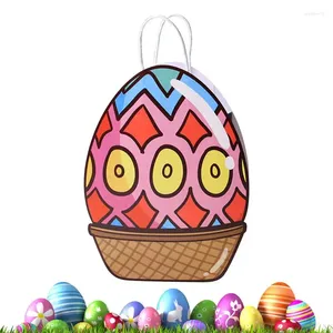 Envoltura de regalo Bolsa de asas de Pascua Impresión de doble cara Bolsas de caza de huevos Bolsa Goodie Treat para