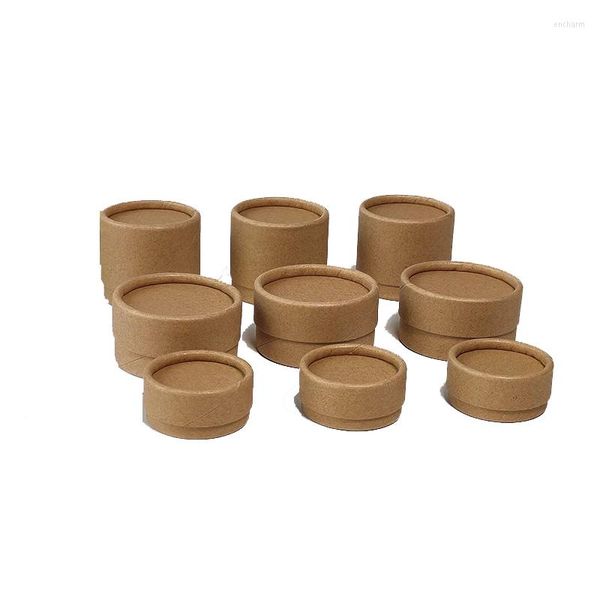 Emballage cadeau écologique 50 pcs 1OZ 29Ml Bocal en papier à lèvres en carton Craft - Biodégradable Kraft Cosmetic Container Oil Preuve à l'intérieur