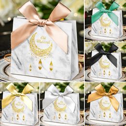 Gift Wrap Eid Mubarak Candy Box Set Papieren Verpakking Zak Party Favor Ramadan Moslim Islamitische Benodigdheden Kareem Decoratie 230608