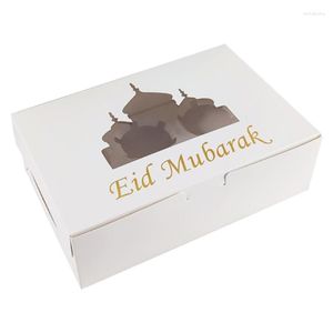 Emballage cadeau Eid Mubarak Cupcake Box Multifonction Candy Chocolate Biscuits Packaging