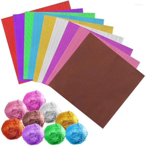 Papel de regalo en relieve Suministros para fiestas de bodas Lata para hornear Alimentos Papel de aluminio dorado Paquete de dulces de chocolate Envoltura de papel