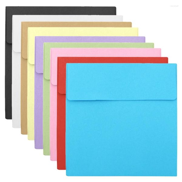 Emballage cadeau Enveloppes Enveloppe Cardsseal Invitation Annonces Livret Vacances Business Coloré Colorfulblank Carré Salutations Poche