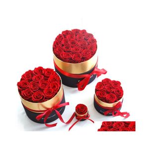 Geschenkwikkeling Eeuwige roos in doos bewaard gebleven echte bloemen met set de moeders dag romantische valentijns geschenken Groothandel drop levering huis Dhkuc