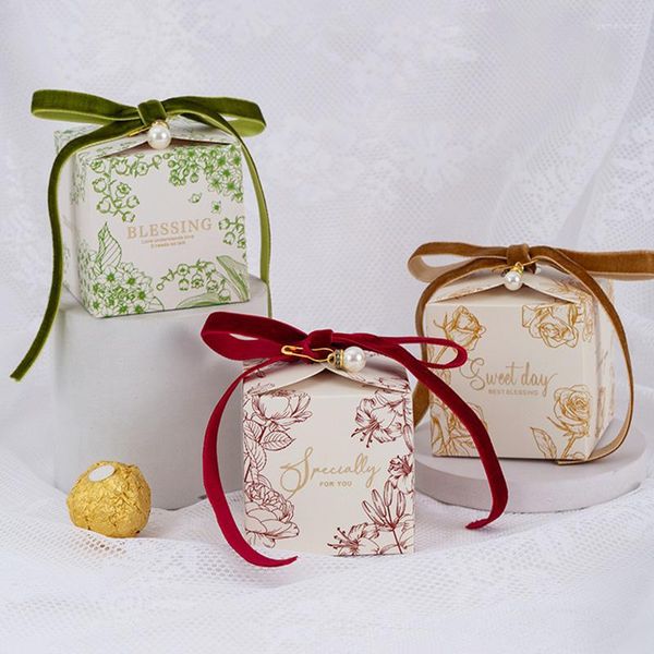 Cadeau cadeau européen bowknot bonbons boîtes faveur doux emballage sac bébé douche mariage