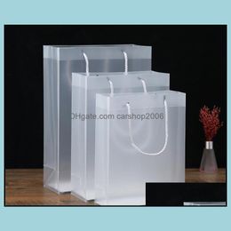 Emballage cadeau événement fête fournitures fête maison jardin 8 taille givré Pvc sacs en plastique avec poignées Wa Dhwni