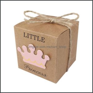 Gift Wrap Event Party Supplies Festive 50pcs Baby Birthday Sweet Candy Box Baptême Decor 5.3CMX5.3CMX5.3CM / 2INX2IN