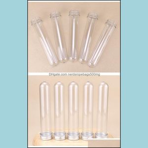 Geschenkwikkel Event Party Supplies Feestelijke Home Garden 70 ml Lege Plastic Candy Bottle Pet Clear Test Tube met schroefaluminium dop voor Milk T