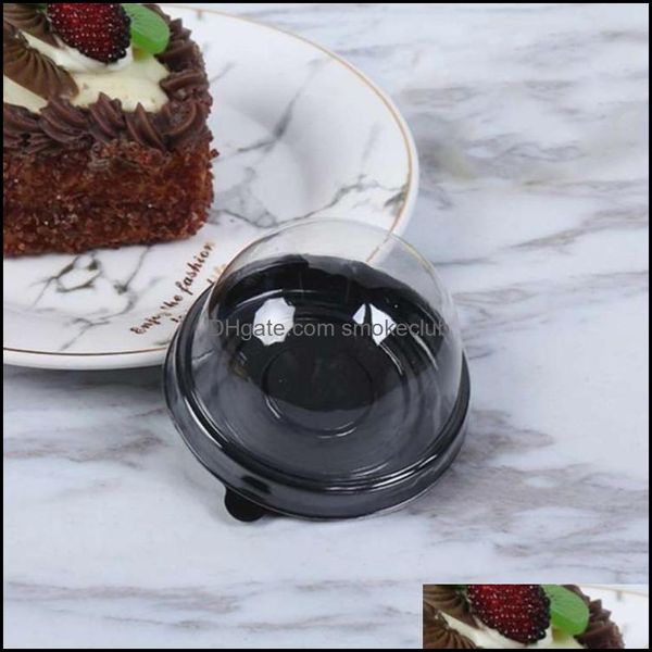 Cadeau cadeau événement fête fournitures fête maison jardin 200pcs forme ronde festival de la mi-automne plateau de gâteau de lune boîte de dessert fond doré goutte de