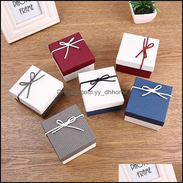 Cadeau Wrap Event Party Fournitures Festive Home Garden 1pc Boîte innovante Bowknot Boucles d'oreilles Bague Bijoux Montre Accessoires En gros 6Colors Dr