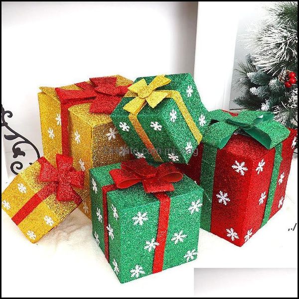 Emballage cadeau Fournitures de fête d'événement Festive Home Garden Boîte de Noël Magasin Super Scène Décoration Flocon de neige Emballage de bonbons Emballage de chocolat Nouveau