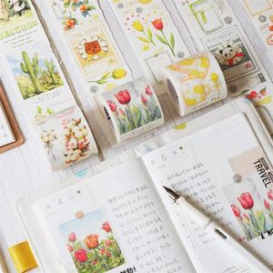 Envoltura de regalo EverEin Temporada de floración Cinta adhesiva Etiqueta Scrapbooking Washi/PET Papelería linda Suministros diarios Decorativos