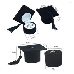 Emballage cadeau Excellente boîte à bijoux Unique Graduation Cap Modeling Bague de fiançailles Polyvalent Léger Pour l'école